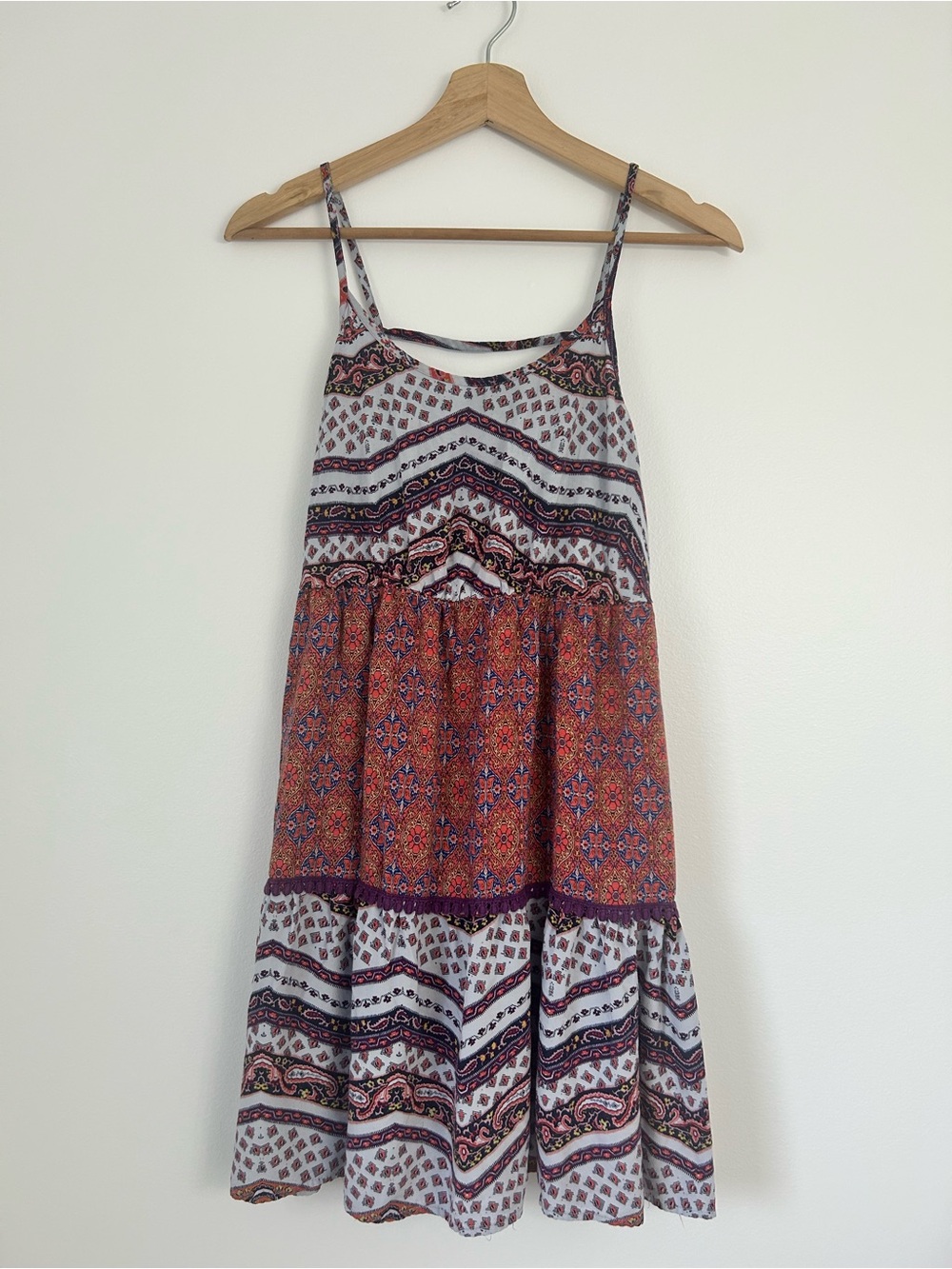 Mossimo Boho Mixed Printed Tiered Cami Sundress M